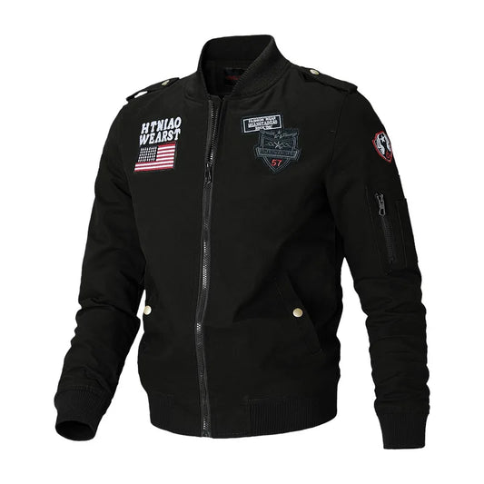 Men Bomber Jackets Air Jaquetas Coats Slim Fit Jackets Casual Coats Good Quality Male Cotton Stand Collar Outerwear Coats 4XL