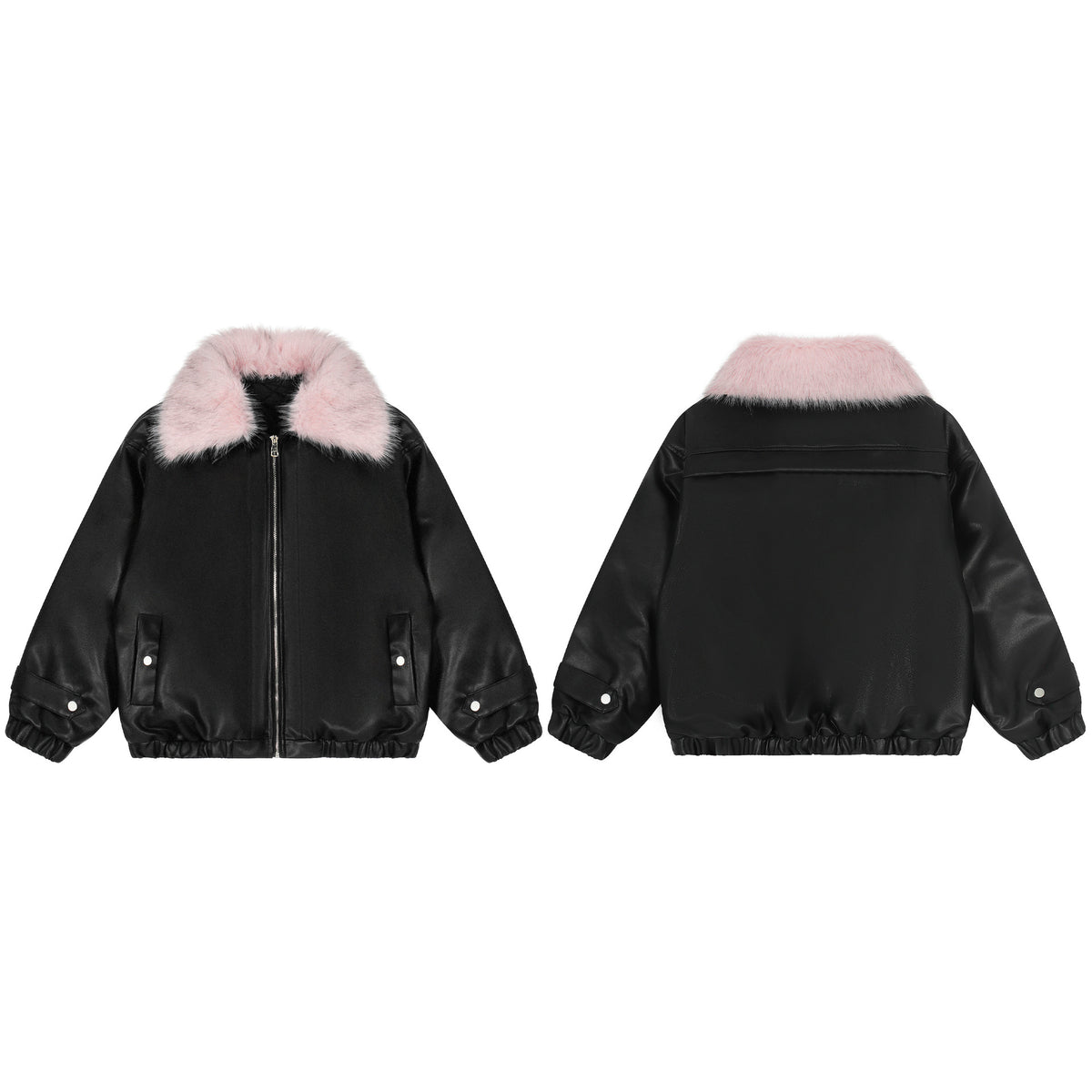 Coats with Fur Collar Solid Color Wholesale Supply