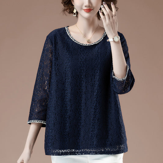 Loose lace top for women