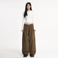 Casual Baggy Cargo Pants for Men and Women Retro Washed Loose Fit Tapered Leg Pants, Unisex Streetwear Style