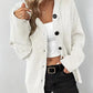 Solid color hooded single breasted sweater for women