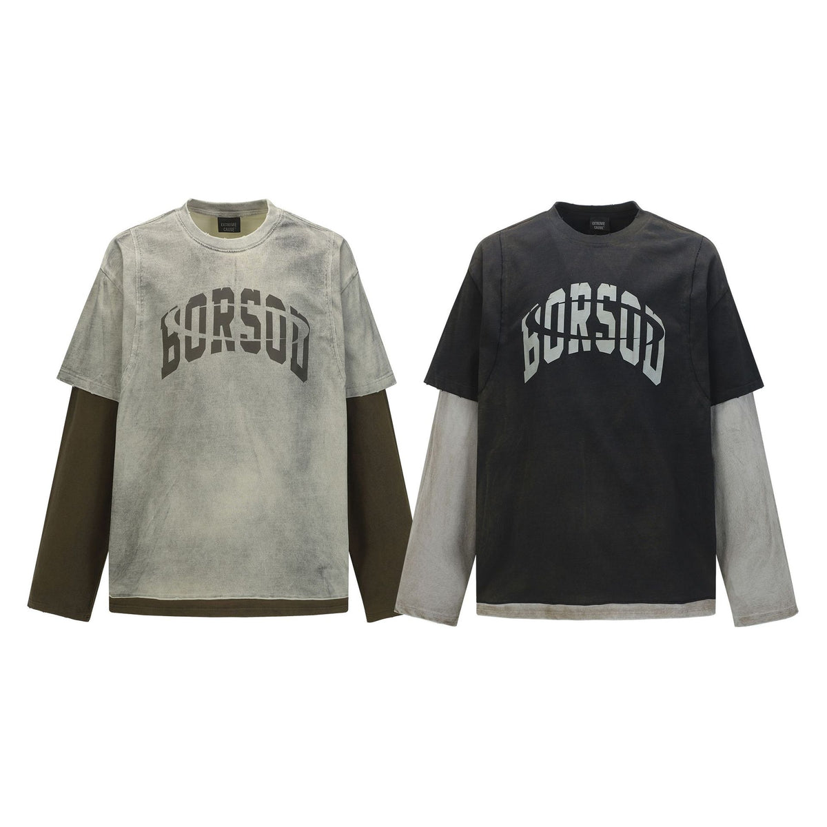 Wash and make two fake color blocked hoodies for men