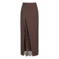 Side slit lace patchwork skirt