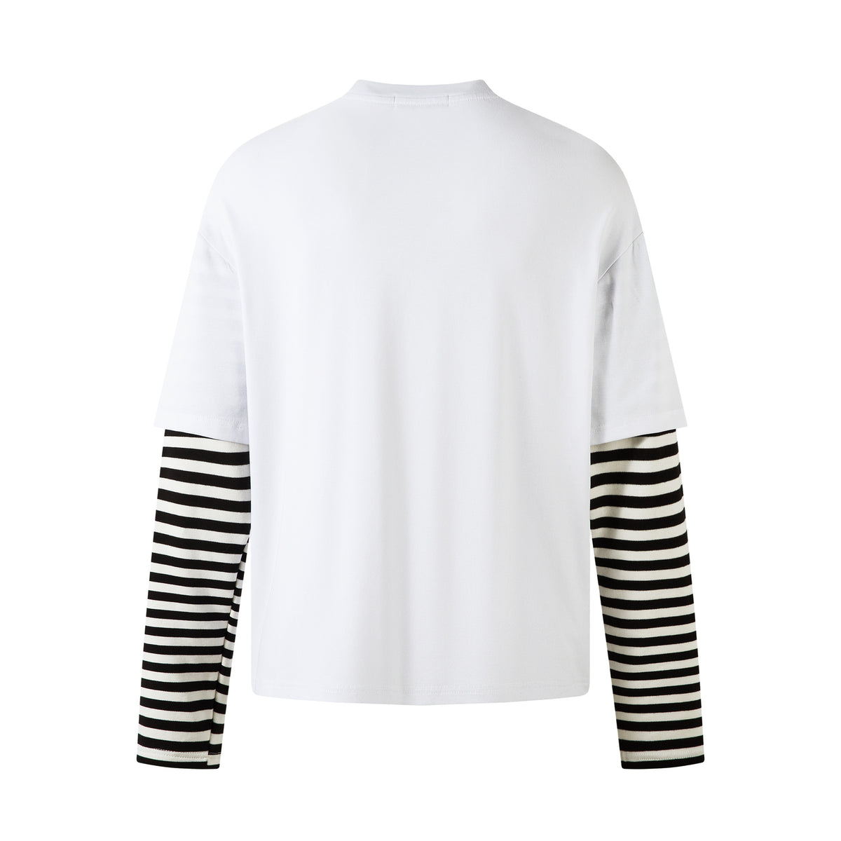 Fake two round neck hoodies for men
