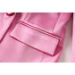 Women Street Design Pink Satin 3PCS Blazer Sets Elegant Mini Skirt Stunning Lady Suits Top Quality