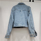 Heavy Handmade Design Rhinestone Beaded Slimming All-Matching Short Denim Jacket Women Jean Jacket Trendy Fall New Clothes