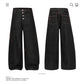 Baggy American Retro High Street Deconstructed Straight Leg Jeans Men Autumn Casual Loose Wide Leg Pants