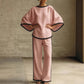 Round neck loose bat sleeves two-piece set
