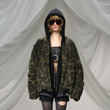 Broken hole hooded fake two coats