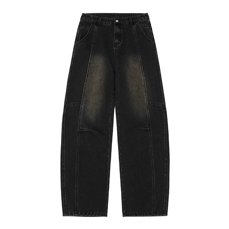 Pleated Baggy Wide-Leg Tapered Denim Pants for Men