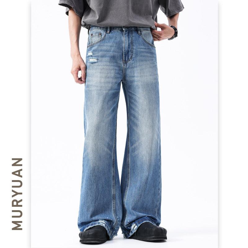 Street Style Baggy Ripped Denim Pants for Men