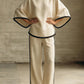 Round neck loose bat sleeves two-piece set