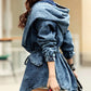 New Girl's Denim Jackets Oversized Hoodie Hooded Outerwear Jean Wind Jacket Fashion Design Denim Women Coat