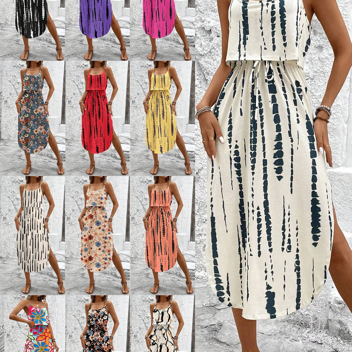 Printed camisole dress for fashion