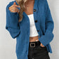 Solid color hooded single breasted sweater for women