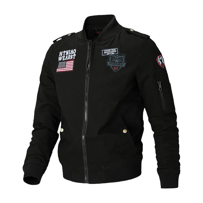 Men Bomber Jackets Air Jaquetas Coats Slim Fit Jackets Casual Coats Good Quality Male Cotton Stand Collar Outerwear Coats 4XL