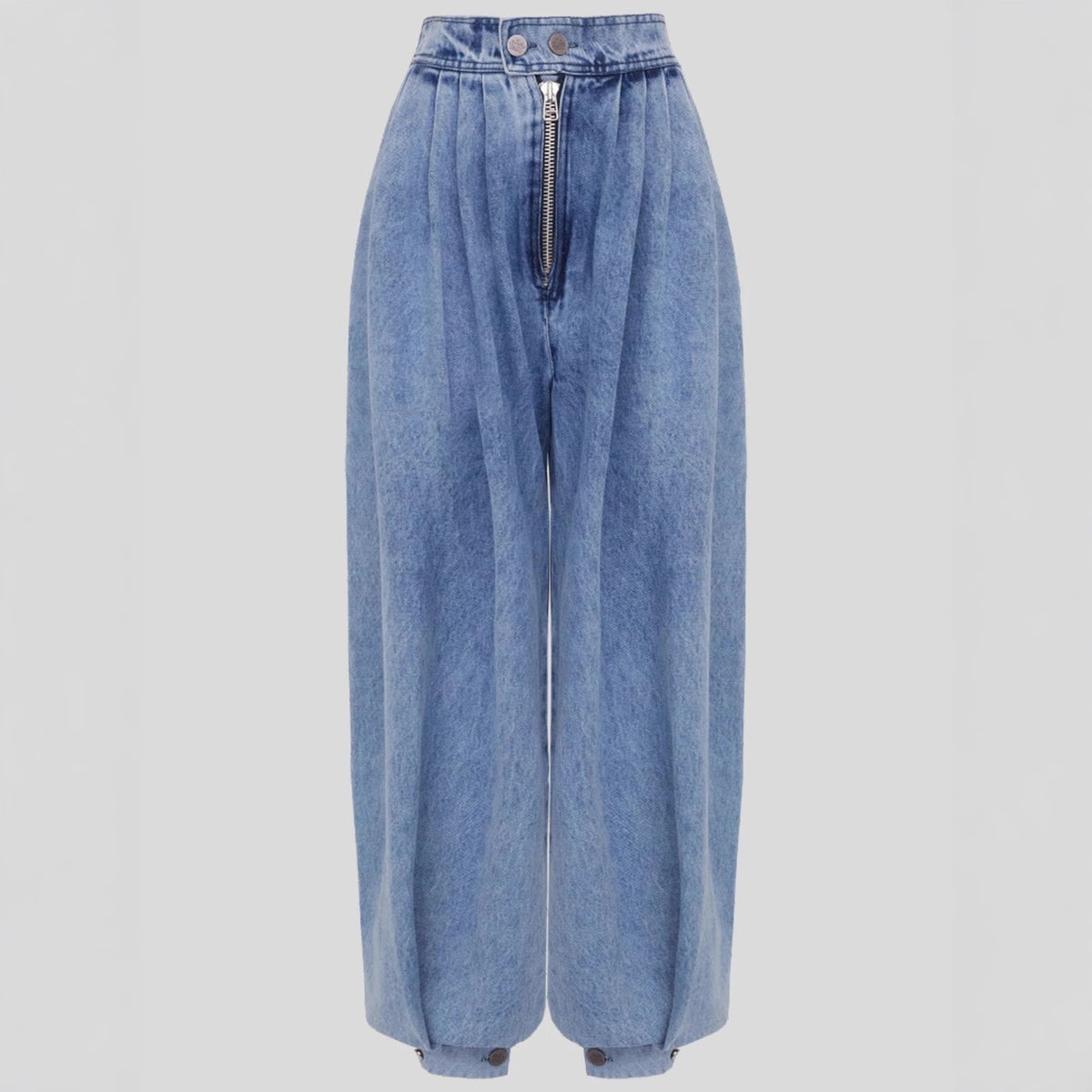 High waisted zipper leg tied jeans for women