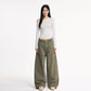 Casual Baggy Cargo Pants for Men and Women Retro Washed Loose Fit Tapered Leg Pants, Unisex Streetwear Style