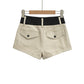 Color blocked shorts for women
