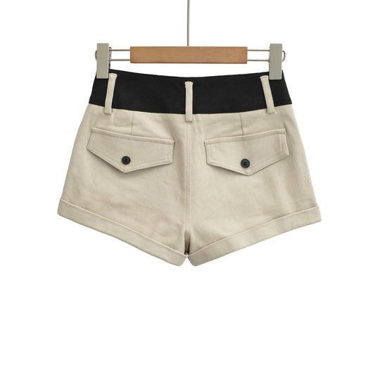 Color blocked shorts for women