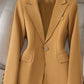 Women's Clothing Office Lady Long Sleeve Blazer Jacket For Women Fashion Suits Coats Female Autumn Brown Tops