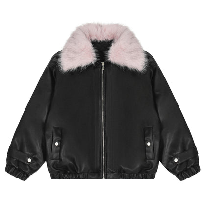 Coats with Fur Collar Solid Color Wholesale Supply