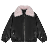 Coats with Fur Collar Solid Color Wholesale Supply