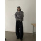 Denim Blue Knife Cut Jeans Men'sTrendy  Style Baggy Wide Leg Pants Loose Cool Casual Trousers for Men