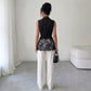 Sleeveless slim fit A-line jacket for fashion