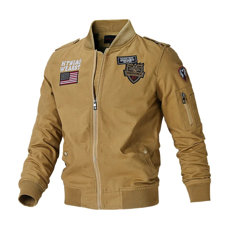 Men Bomber Jackets Air Jaquetas Coats Slim Fit Jackets Casual Coats Good Quality Male Cotton Stand Collar Outerwear Coats 4XL