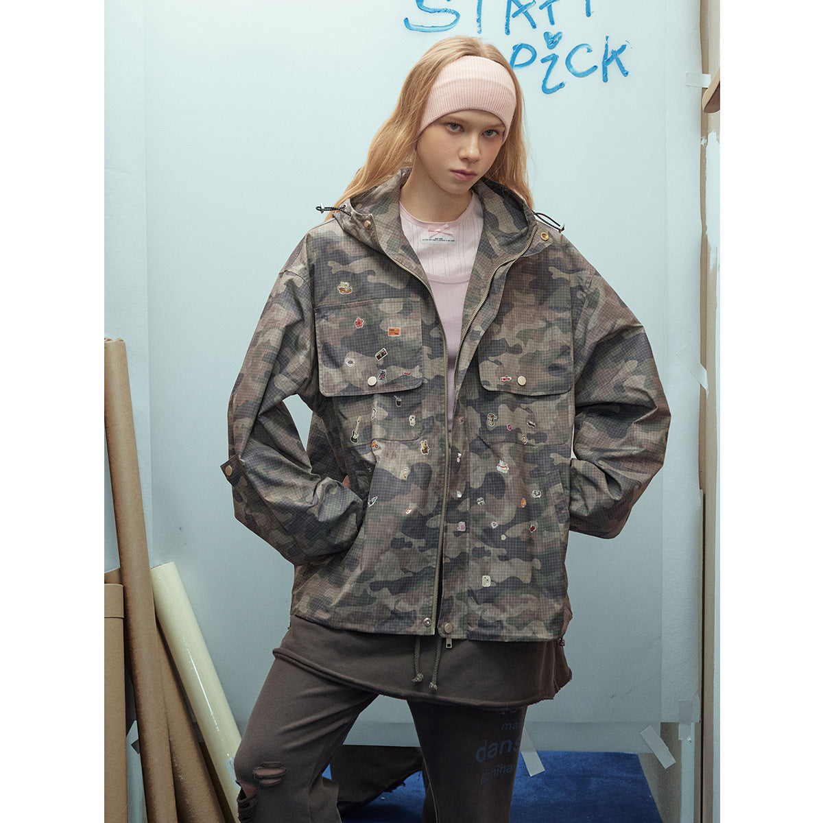 Camouflage jacket hooded jacket for men