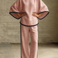 Round neck loose bat sleeves two-piece set