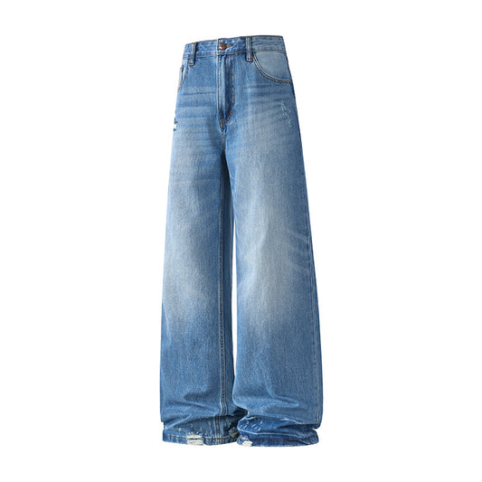 Street Style Baggy Ripped Denim Pants for Men
