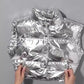Autumn and winter coats vests, thickened warm glossy stand up collar short bread coats and cotton coats