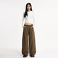 Casual Baggy Cargo Pants for Men and Women Retro Washed Loose Fit Tapered Leg Pants, Unisex Streetwear Style