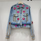 Heavy Handmade Design Rhinestone Beaded Slimming All-Matching Short Denim Jacket Women Jean Jacket Trendy Fall New Clothes