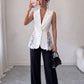 Sleeveless slim fit A-line jacket for fashion