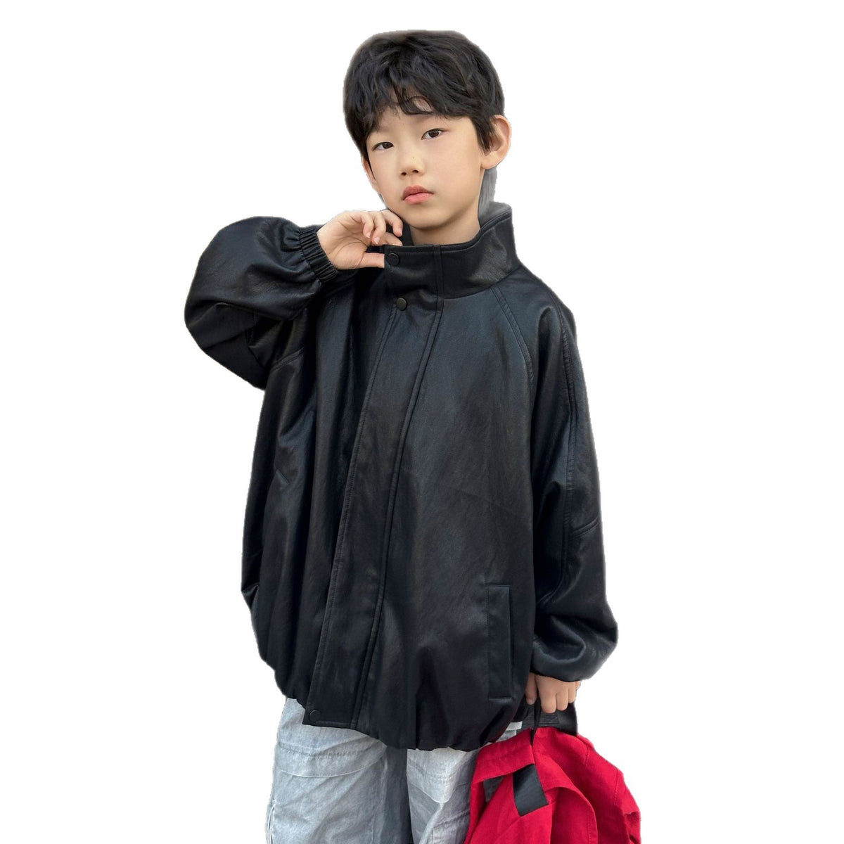 Children's leather jacket for men