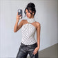 Wave point hanging neck sleeveless top fashion