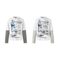 Fake two round neck hoodies for men