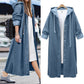 Hooded Outwear Denim Coat For Women Winter Clothes Women Long Overcoat Jacket Coat Jean Sleeve Women's Blouse Veste Femme