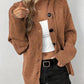 Solid color hooded single breasted sweater for women