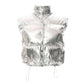 Autumn and winter coats vests, thickened warm glossy stand up collar short bread coats and cotton coats
