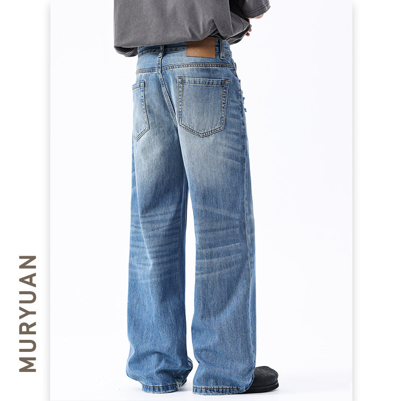Street Style Baggy Ripped Denim Pants for Men