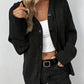 Solid color hooded single breasted sweater for women