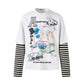 Fake two round neck hoodies for men